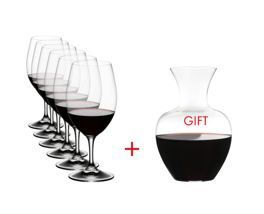 6 VERRES OVERTURE + CARAFE APPLE RIEDEL